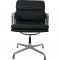 Charles Eames Ea-208 chair reupholstered in black bizon leather
