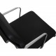 Charles Eames Ea-208 chair reupholstered in black bizon leather