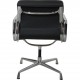 Charles Eames Ea-208 chair reupholstered in black bizon leather
