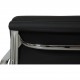 Charles Eames Ea-208 chair reupholstered in black bizon leather