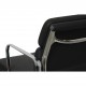 Charles Eames Ea-208 chair reupholstered in black bizon leather