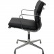 Charles Eames Ea-208 chair reupholstered in black bizon leather
