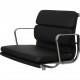 Charles Eames Ea-208 chair reupholstered in black bizon leather