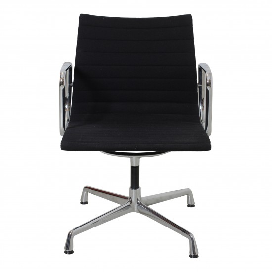 Charles Eames Ea 108 chair with black patinated hopsak fabric