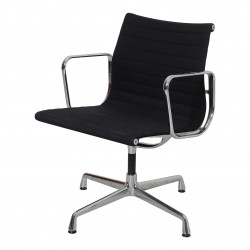 Charles Eames Ea 108 chair with black patinated hopsak fabric Charles Eames Ea 108 chair with black patinated hopsak fabric