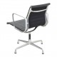 Charles Eames EA-108 chair with black leather and an aluminium frame