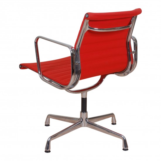 Charles Eames Ea-108 chair with red hopsak fabric