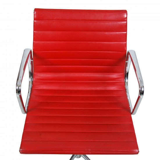 Charles Eames Ea-108 chair red leather with tilt and return rotation