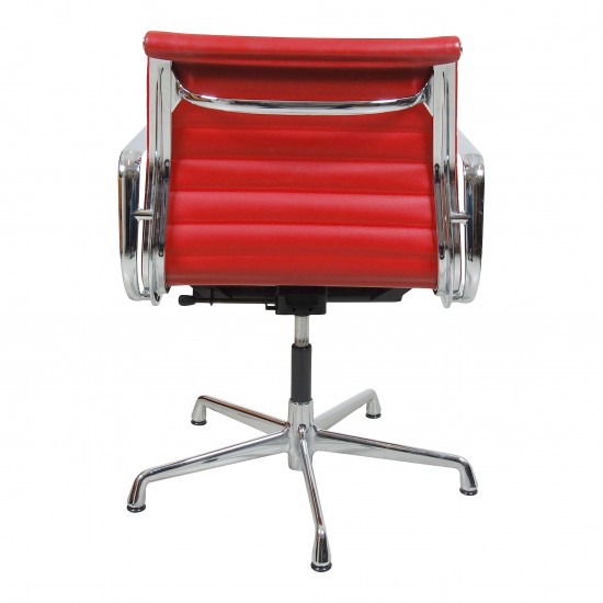 Charles Eames Ea-108 chair red leather with tilt and return rotation