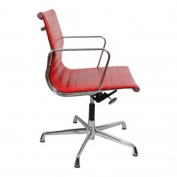 Charles Eames Ea-108 chair red leather with tilt and return rotation Charles Eames Ea-108 chair red leather with tilt and return rotation