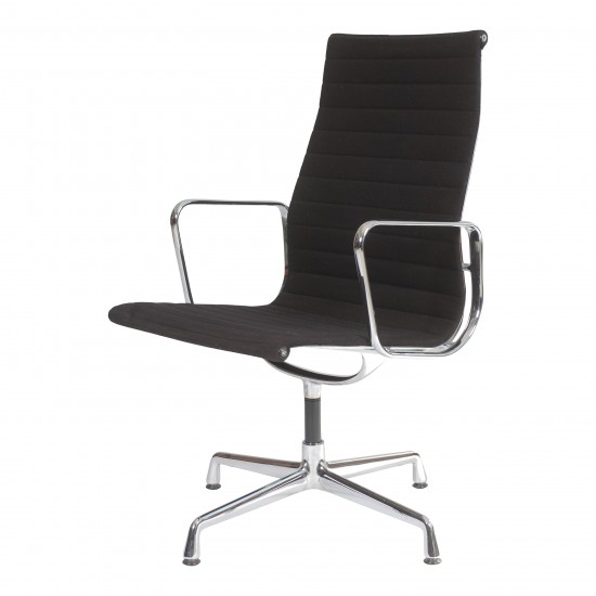 Charles Eames Ea-109 chair with black hopsak fabric
