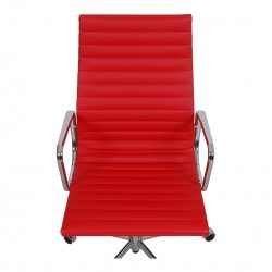 Charles Eames Kontorstol EA-119 i rød læder Charles Eames Kontorstol EA-119 i rød læder