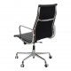 Charles Eames Ea-119 office chair with black leather and chrome frame, nice patina