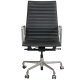 Charles Eames Ea-119 office chair in black leather, by Herman Miller