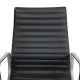 Charles Eames Ea-119 office chair in black leather, by Herman Miller