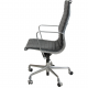 Charles Eames Ea-119 office chair in black leather, by Herman Miller