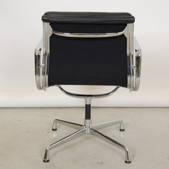 Charles Eames EA-208 chair in black leather, chrome 2000-2004