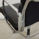 Charles Eames EA-208 stol i sort læder, krom 2000-2004