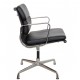 Charles Eames EA-208 chair in black leather, chrome 2000-2004