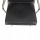 Charles Eames Ea-208 softpad chair in black leather chrome