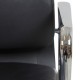 Charles Eames Ea-208 softpad chair in black leather chrome