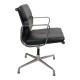 Charles Eames Ea-208 softpad chair in black leather chrome