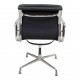 Charles Eames Ea-208 softpad chair in black leather chrome