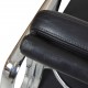 Charles Eames Ea-208 softpad chair in black leather chrome