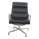 Charles Eames Ea-215 softpad chair in black leather and chrome