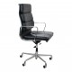 Charles Eames Ea-219 office chair fully upholstered in Black leather