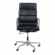 Charles Eames Ea-219 office chair fully upholstered in Black leather