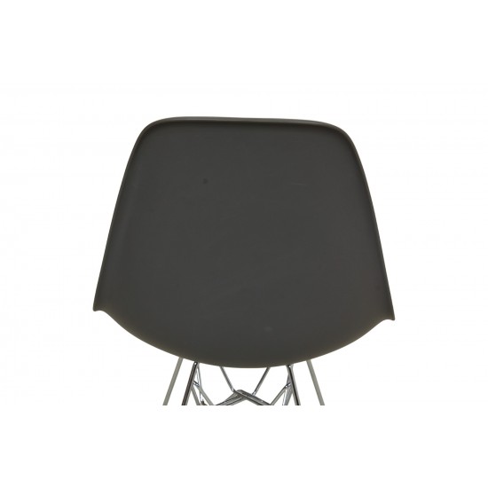 Sæt med 2 mørkegrå Charles Eames DSR spisebordsstole