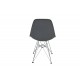 Set of 2 dark grey Charles Eames DSR dining chairs