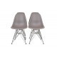 Set of 4 Charles Eames DSR grey dining chairs