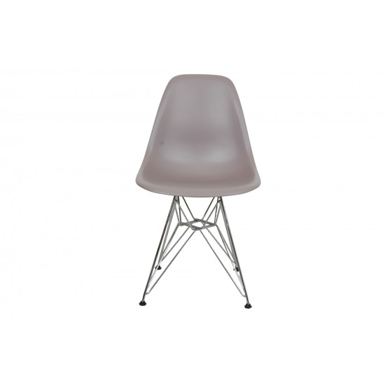 Sæt med 4 grå Charles Eames DSR spisebordsstole