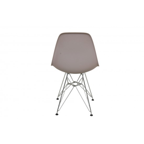 Sæt med 4 grå Charles Eames DSR spisebordsstole