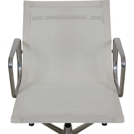 Charles Eames Chair Ea-108 in white mesh, Aluminium base