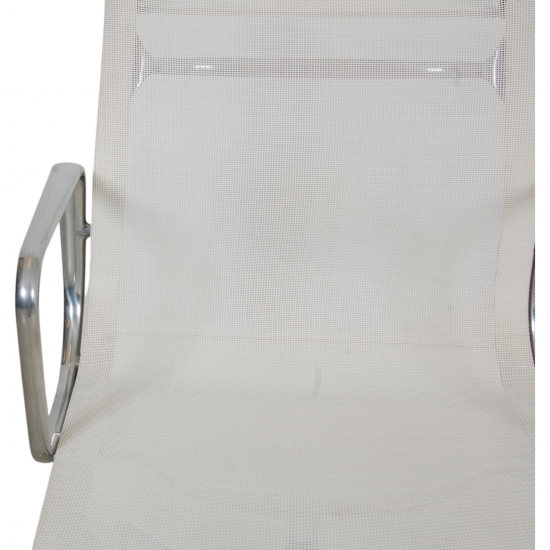 Charles Eames Chair Ea-108 in white mesh, Aluminium base