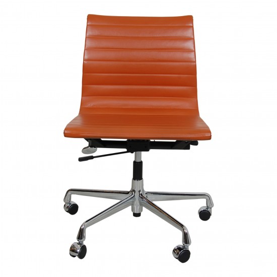 Charles Eames EA-115 office chair in cognac leather