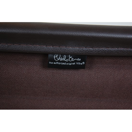 Charles Eames Ea-119 kontorstol i mørkebrunt læder