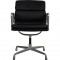 Charles Eames Ea-208 softpad chair in black leather and aluminium