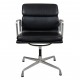 Charles Eames Ea-208 Softpad Chair with black leather and matte armrests