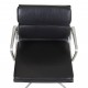 Charles Eames Ea-208 Softpad Chair with black leather and matte armrests