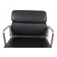 Charles Eames Ea-208 Softpad Chair with black leather and matte armrests