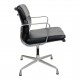 Charles Eames Ea-208 Softpad Chair with black leather and matte armrests