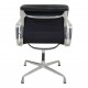 Charles Eames Ea-208 Softpad Chair with black leather and matte armrests