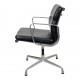 Charles Eames Ea-208 Softpad Chair with black leather and matte armrests