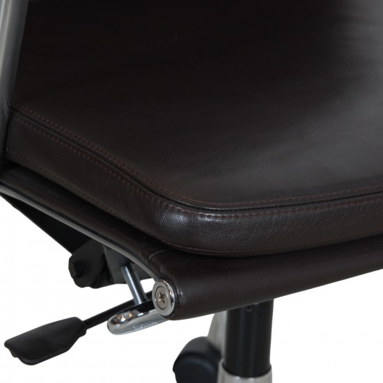 Charles Eames Ea-219 office chair in dark brown leather