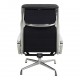 Charles Eames EA-222 Softpad Chair with black leather and chrome frame