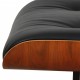 Charles Eames Lounge ottoman in black leather and rosewood